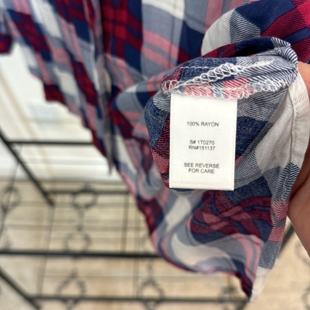 Isla Maude Plaid Surplice V-Neck Long Sleeve Top Multicolor XL - Picture 5 of 7